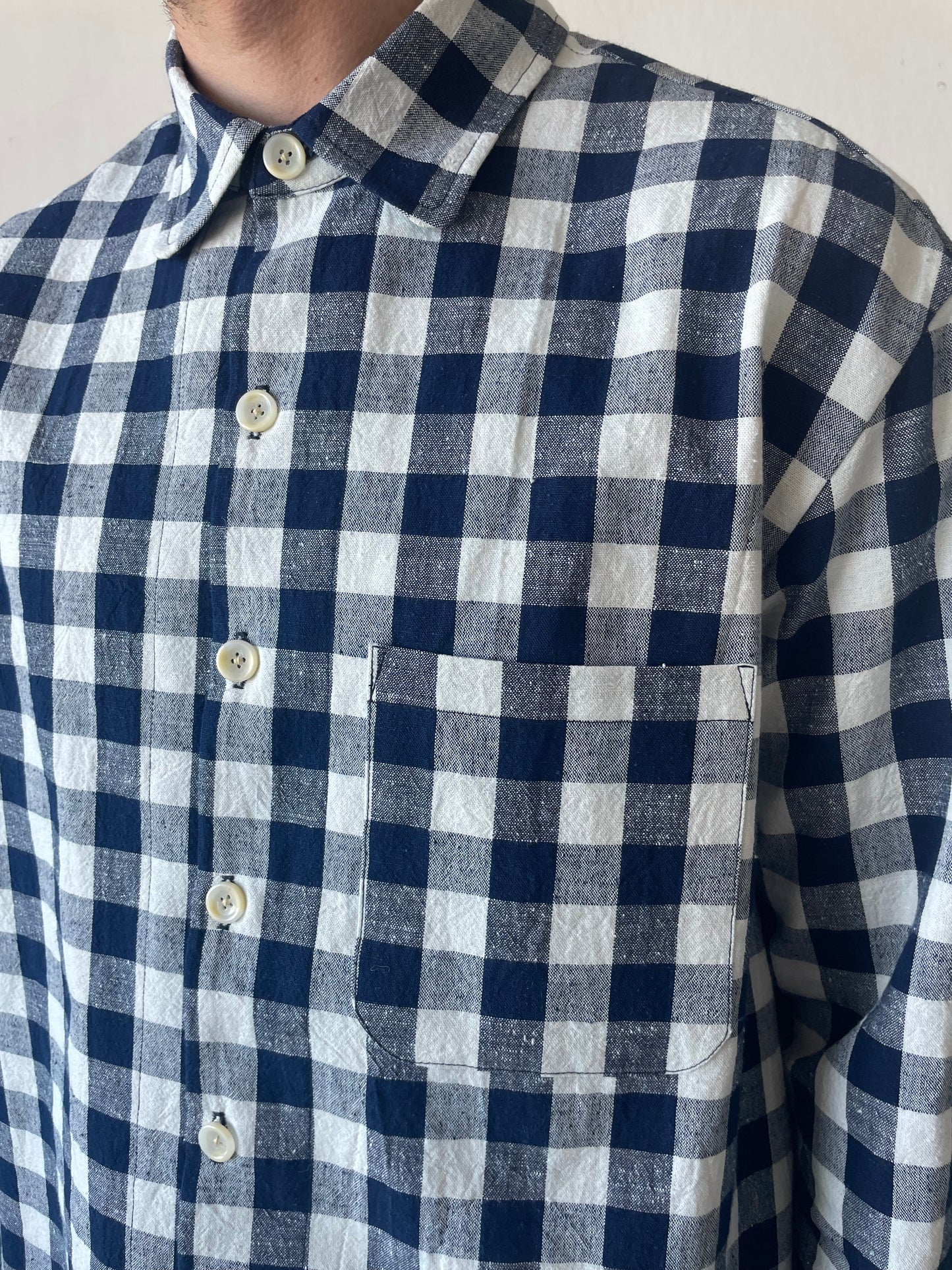 Tent Shirt in Cotton Indigo Gingham