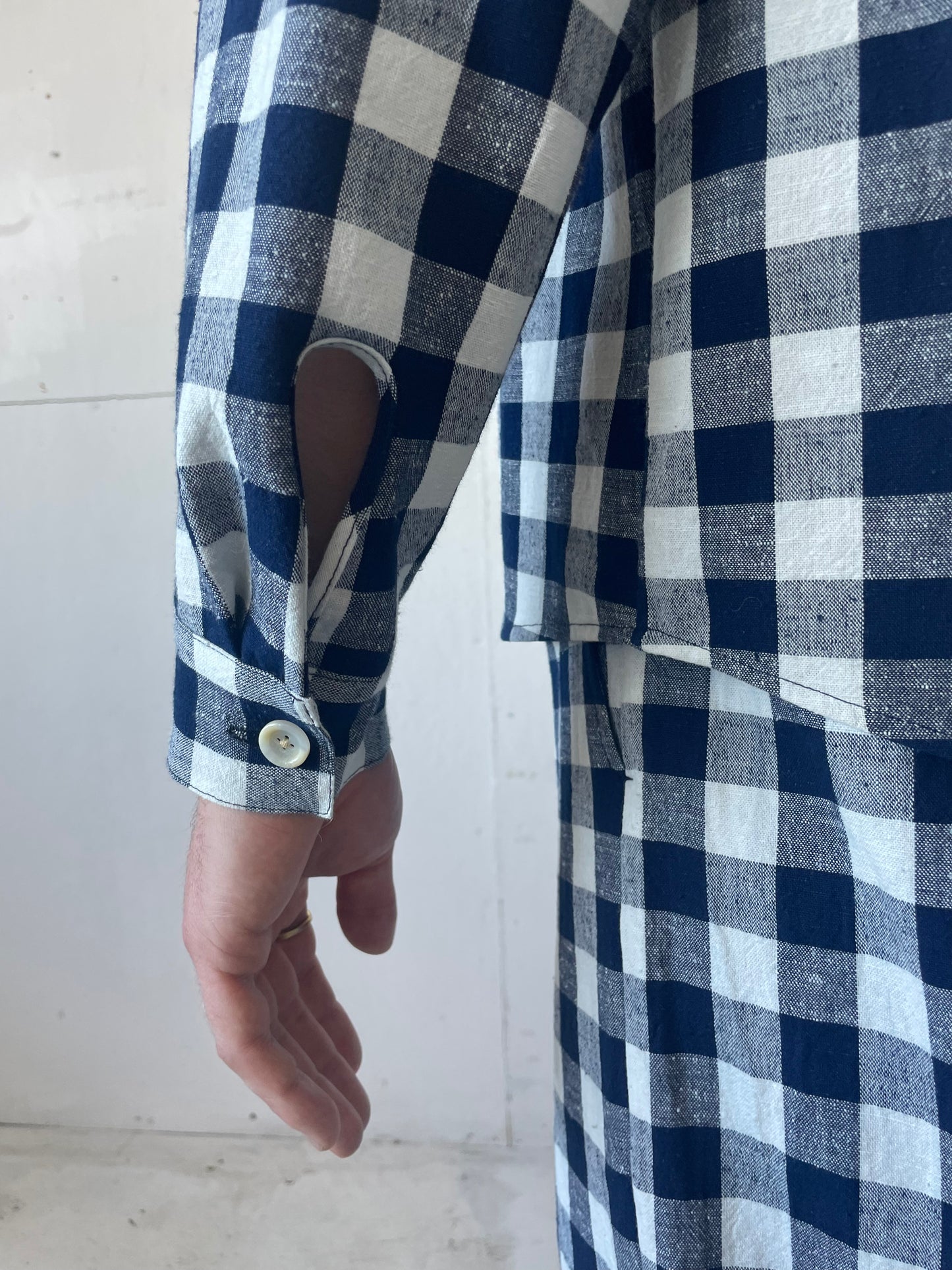 Tent Shirt in Cotton Indigo Gingham