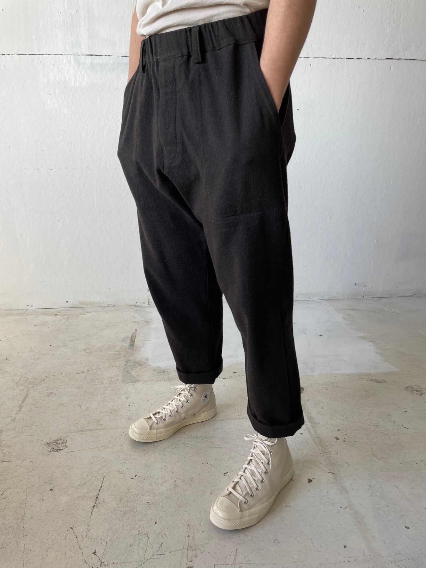 Work Pants in Wool/Cotton Textured Cloth