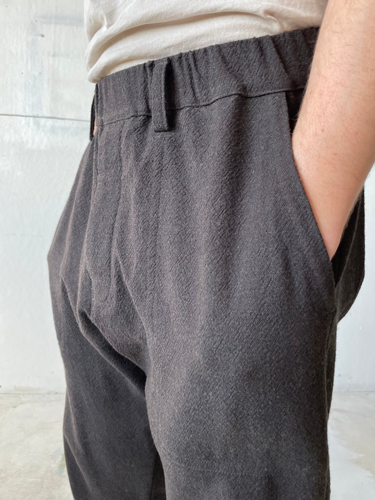 Work Pants in Wool/Cotton Textured Cloth