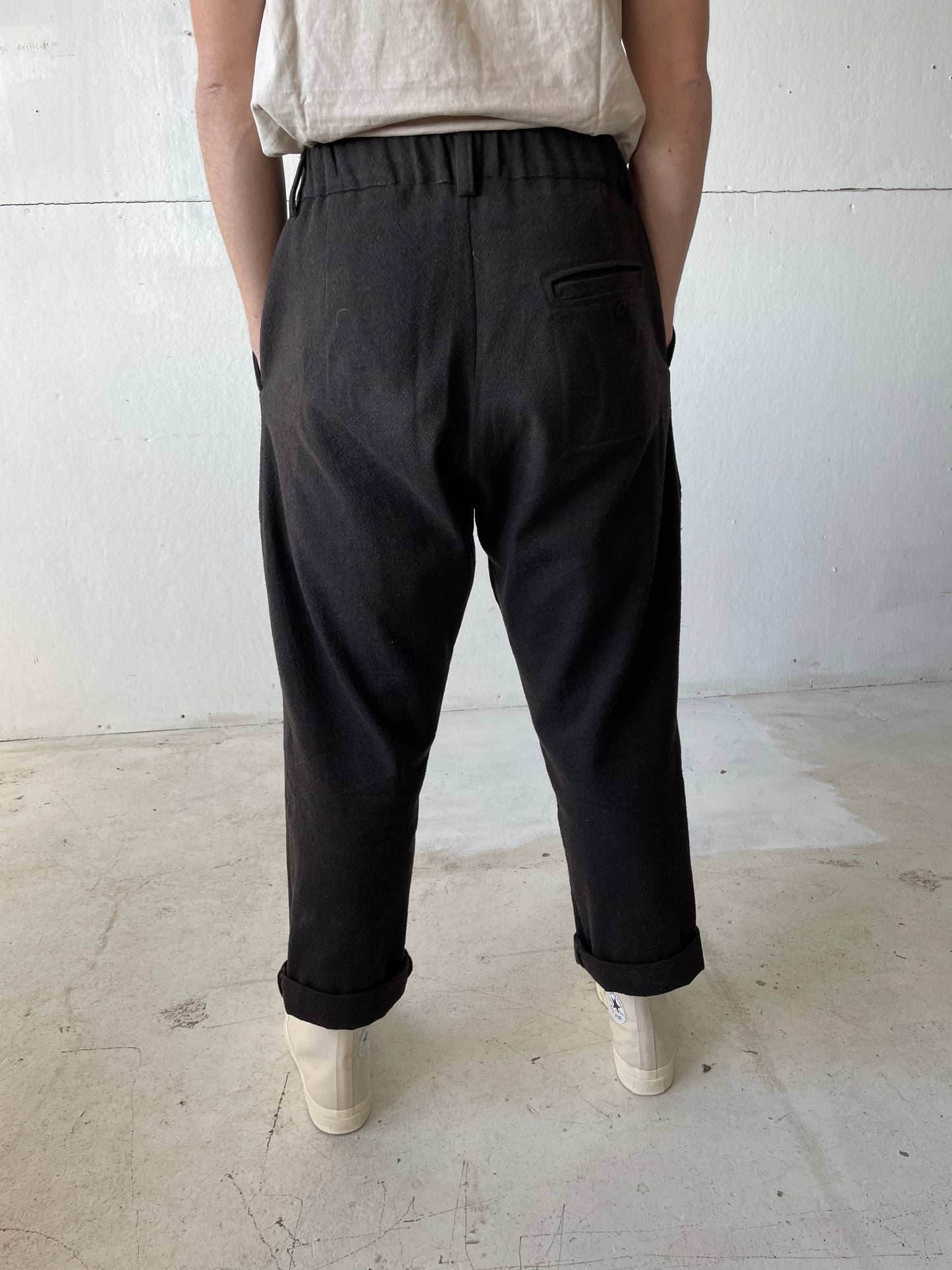 Work Pants in Wool/Cotton Textured Cloth