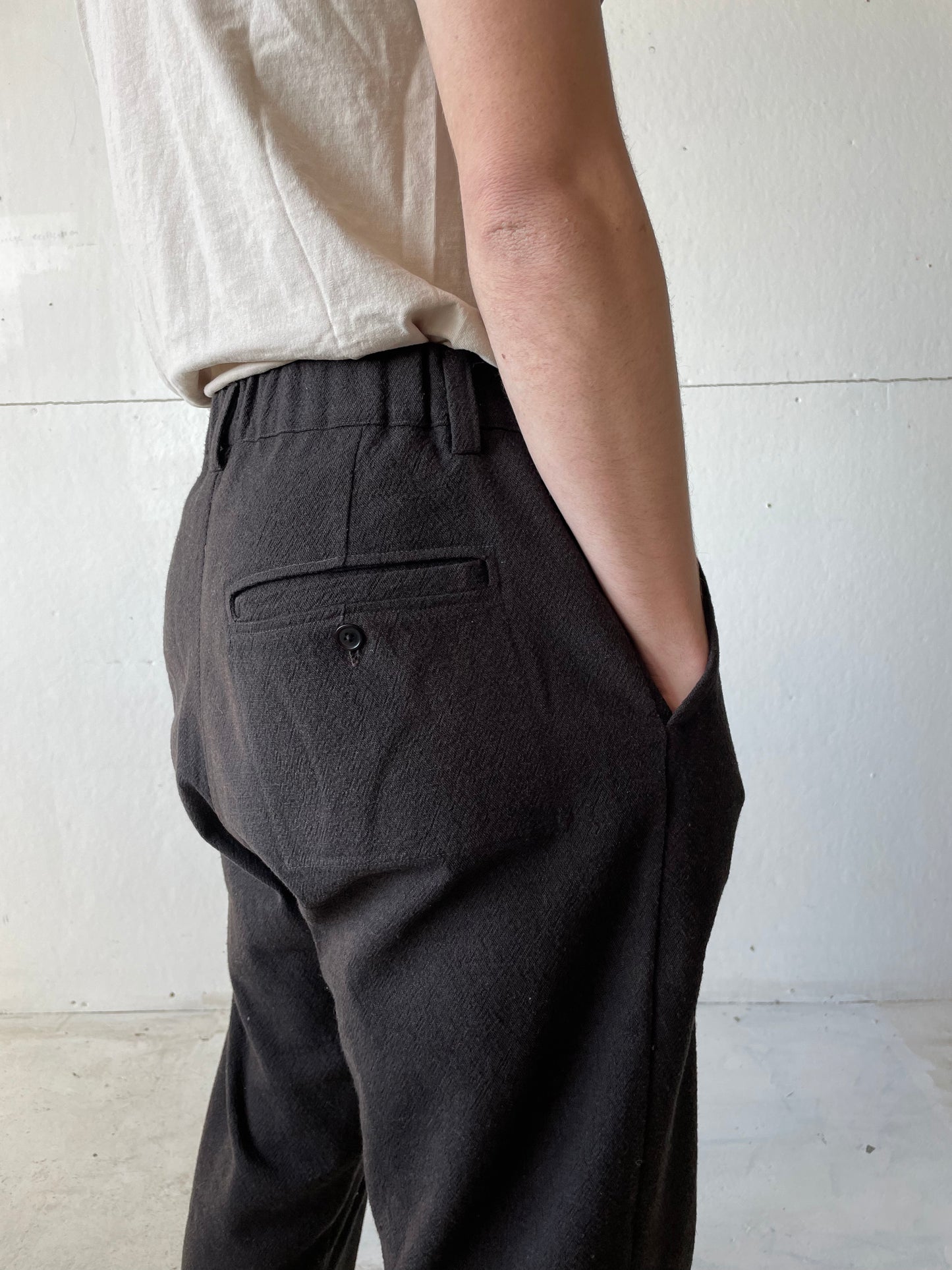Work Pants in Wool/Cotton Textured Cloth