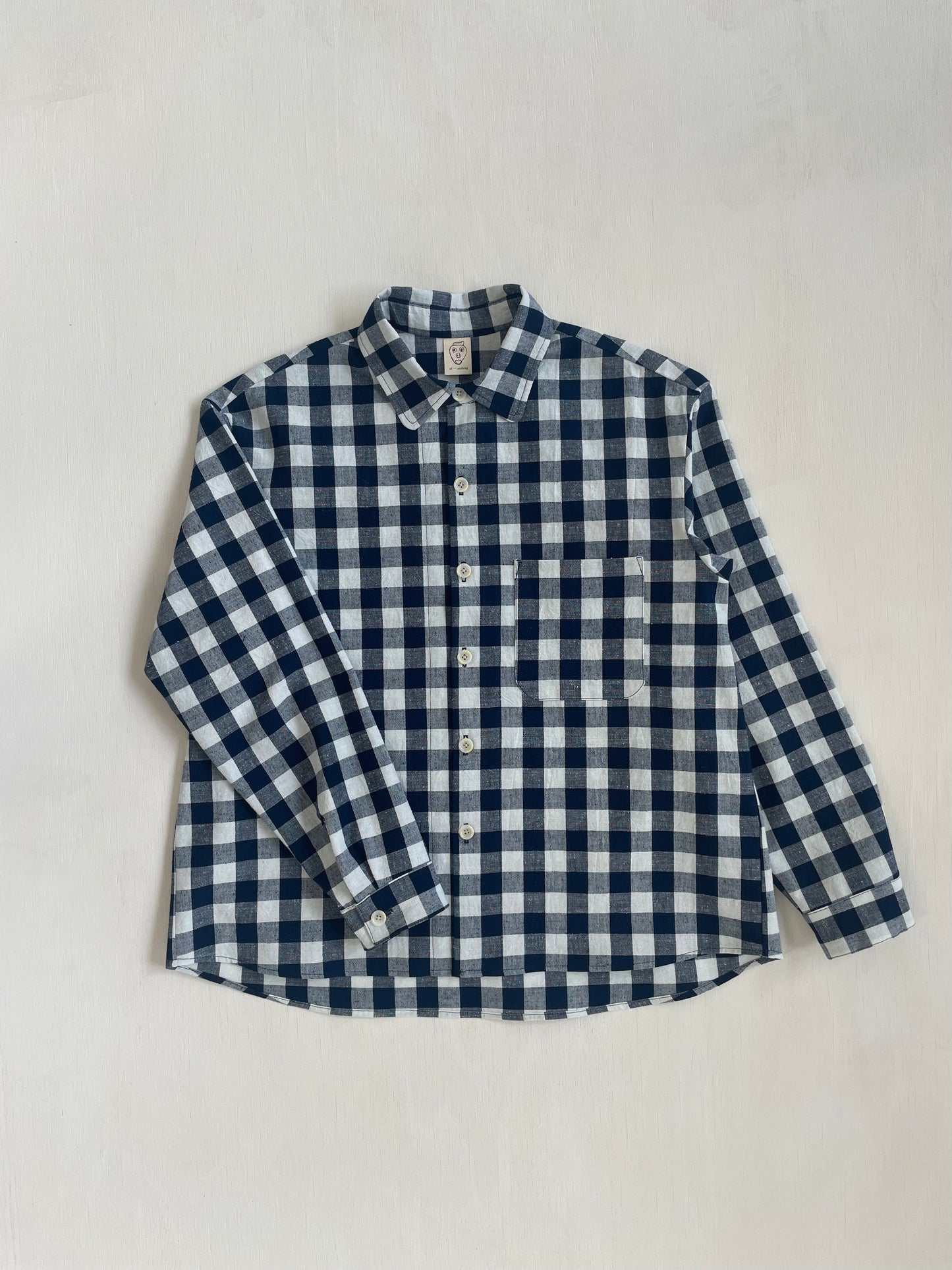 Tent Shirt in Cotton Indigo Gingham
