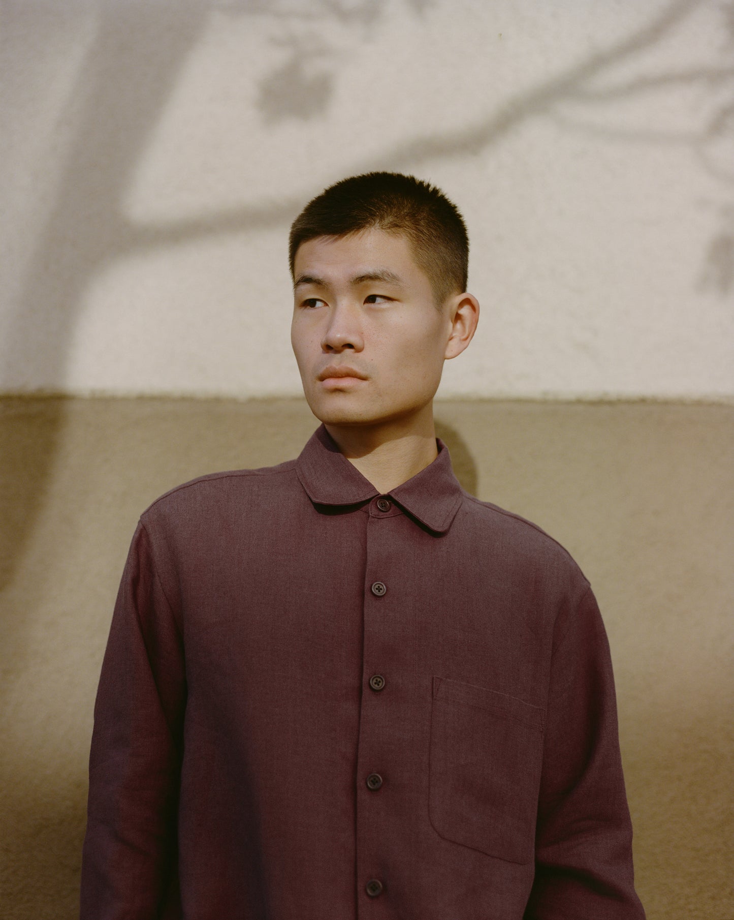Tent Shirt in Aubergine Linen