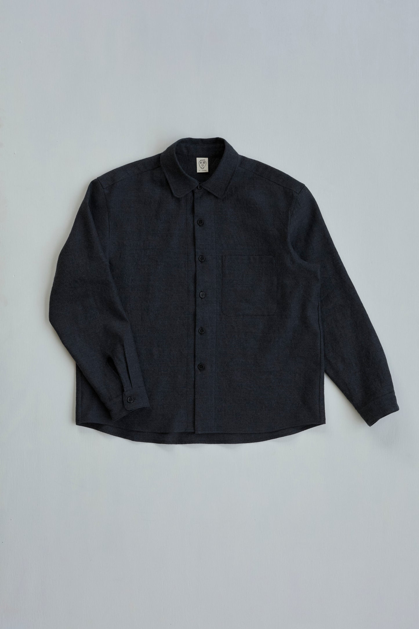 Tent Shirt in Charcoal Wool / Linen
