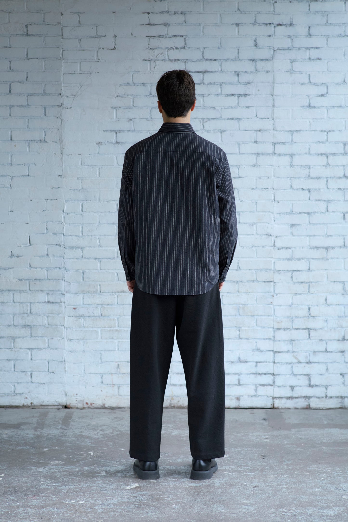 Dress Shirt in Striped Cotton Slub