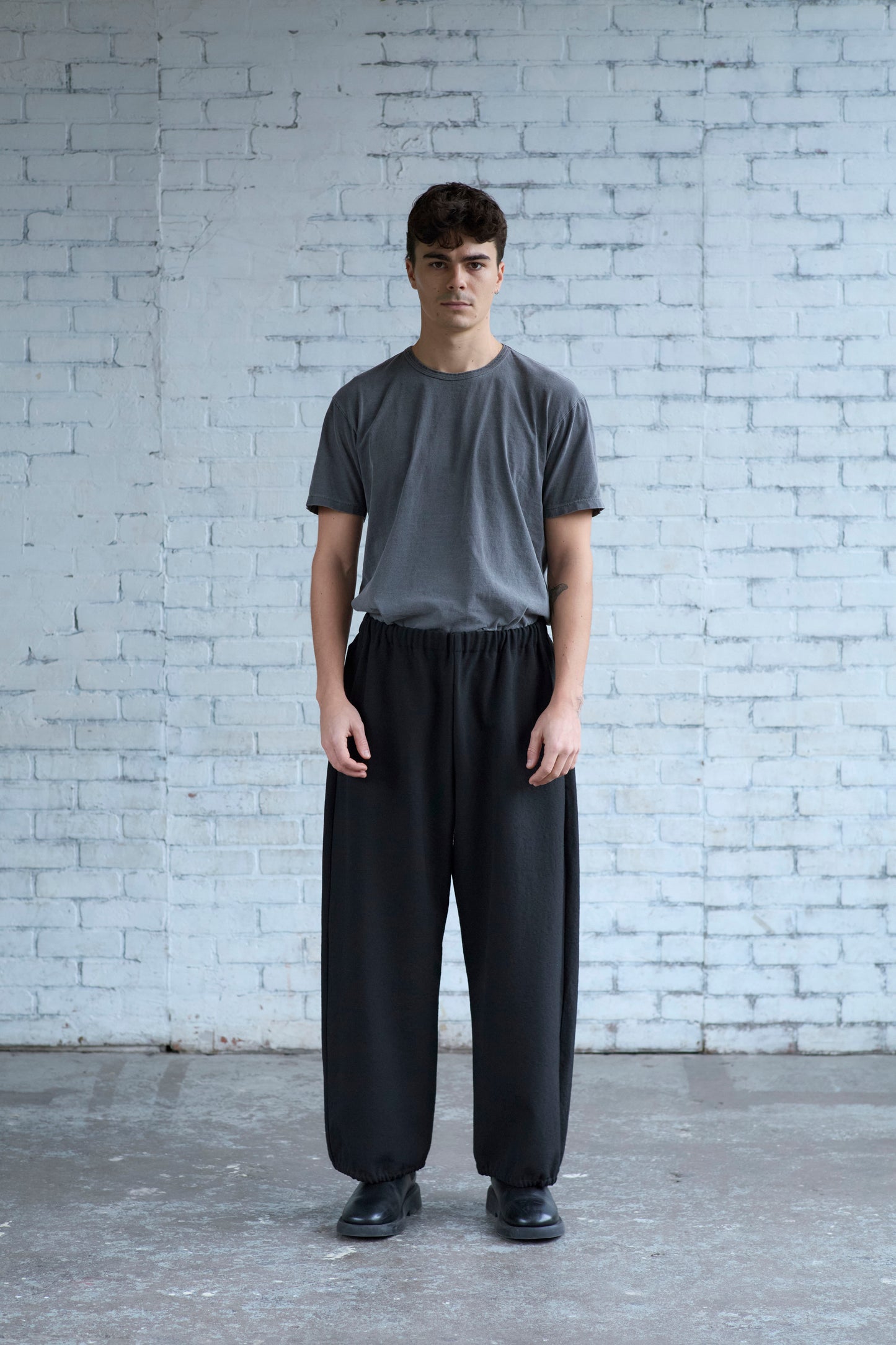 Gather Pants in Wool Gabardine
