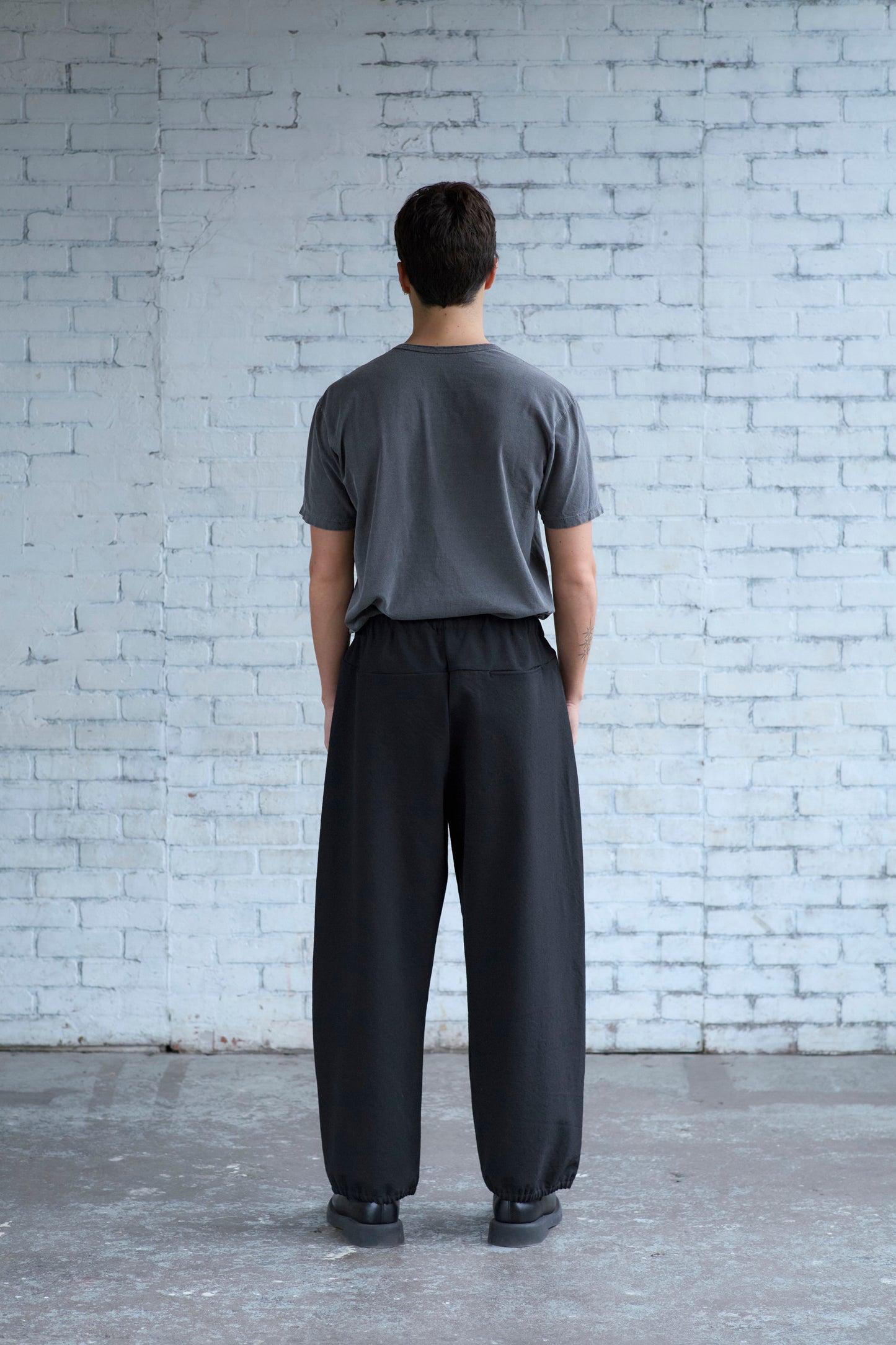 Gather Pants in Wool Gabardine