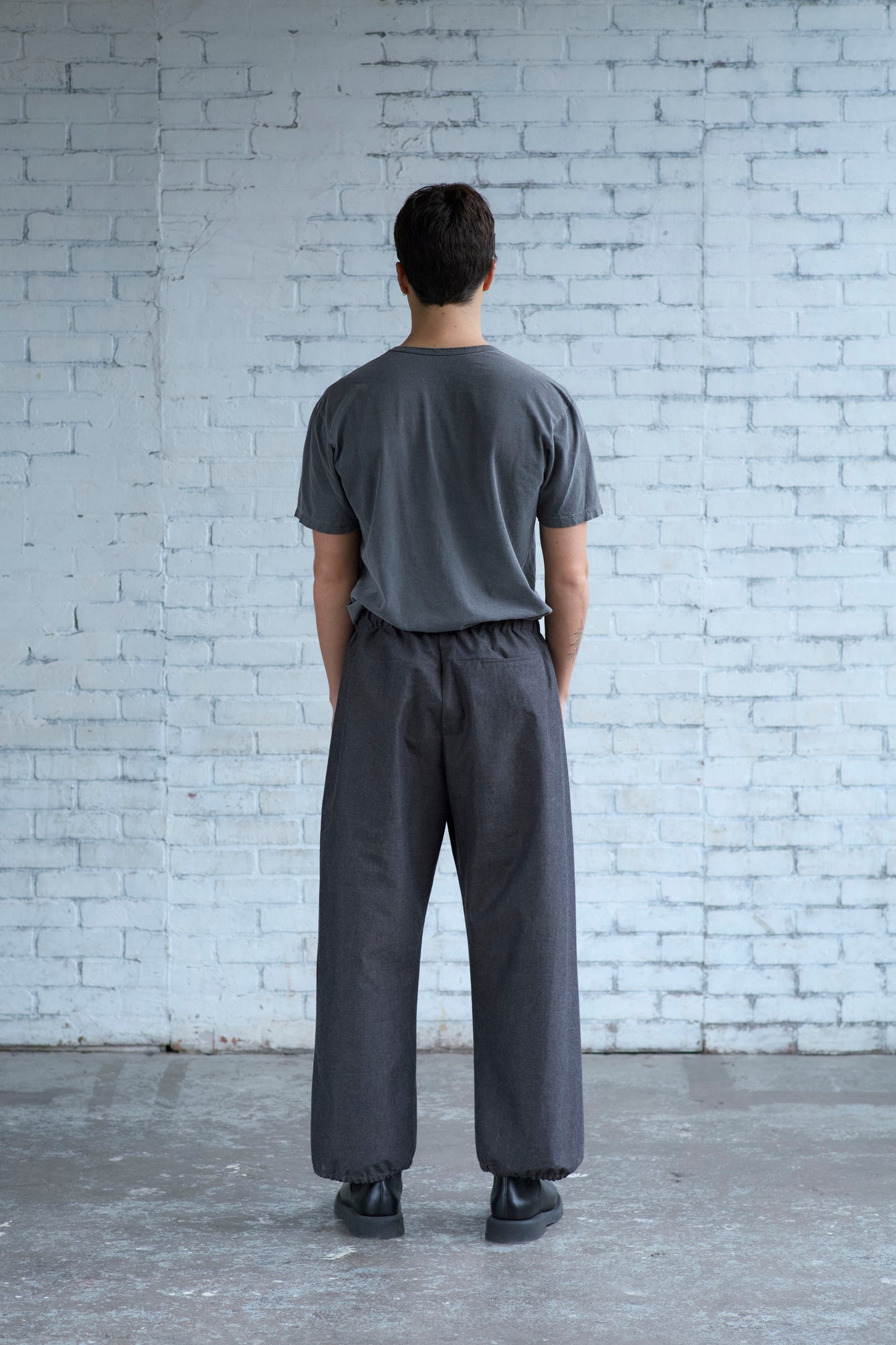 Gather Pants in Wool / Cotton Buff