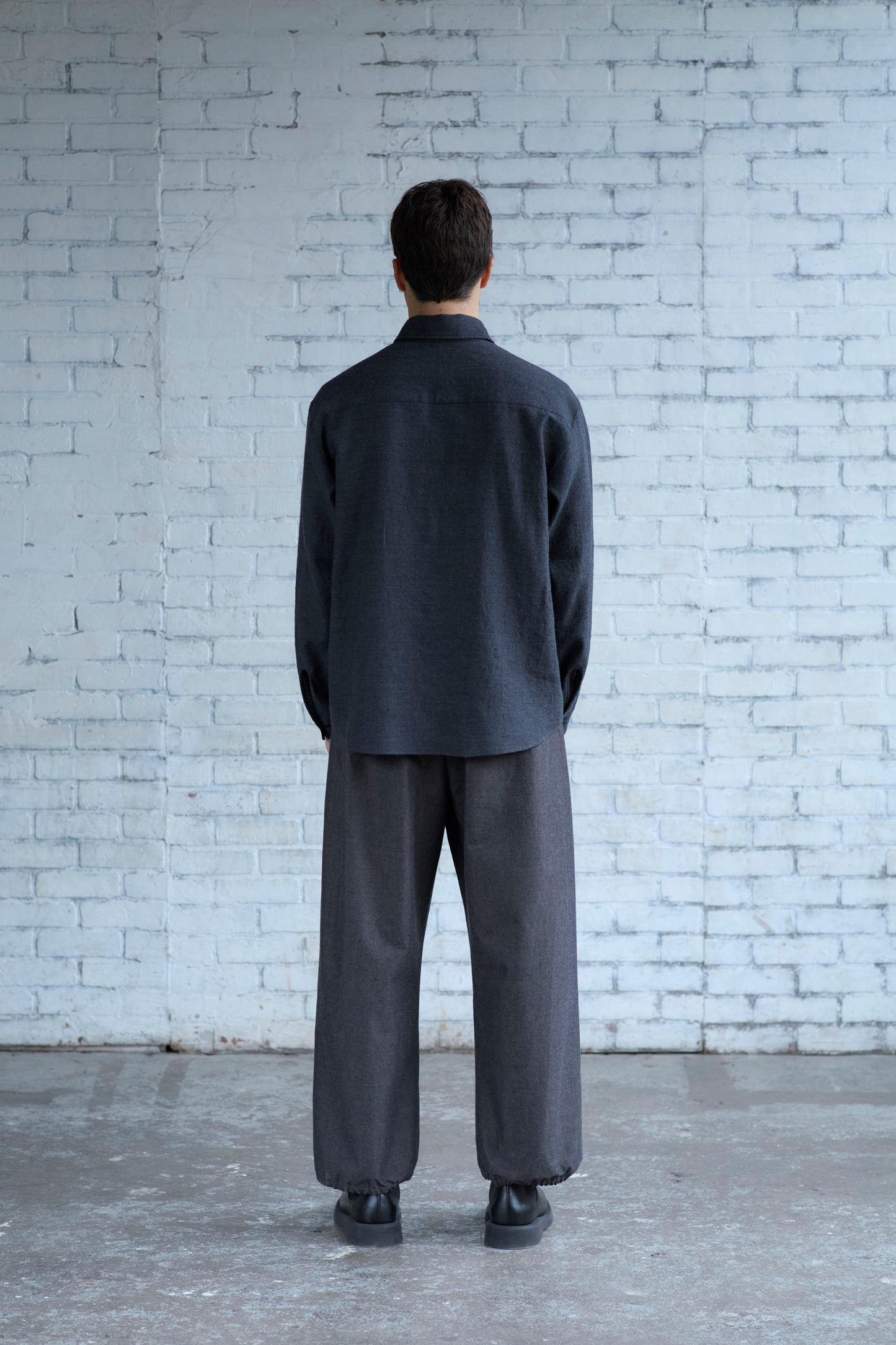 Tent Shirt in Charcoal Wool / Linen