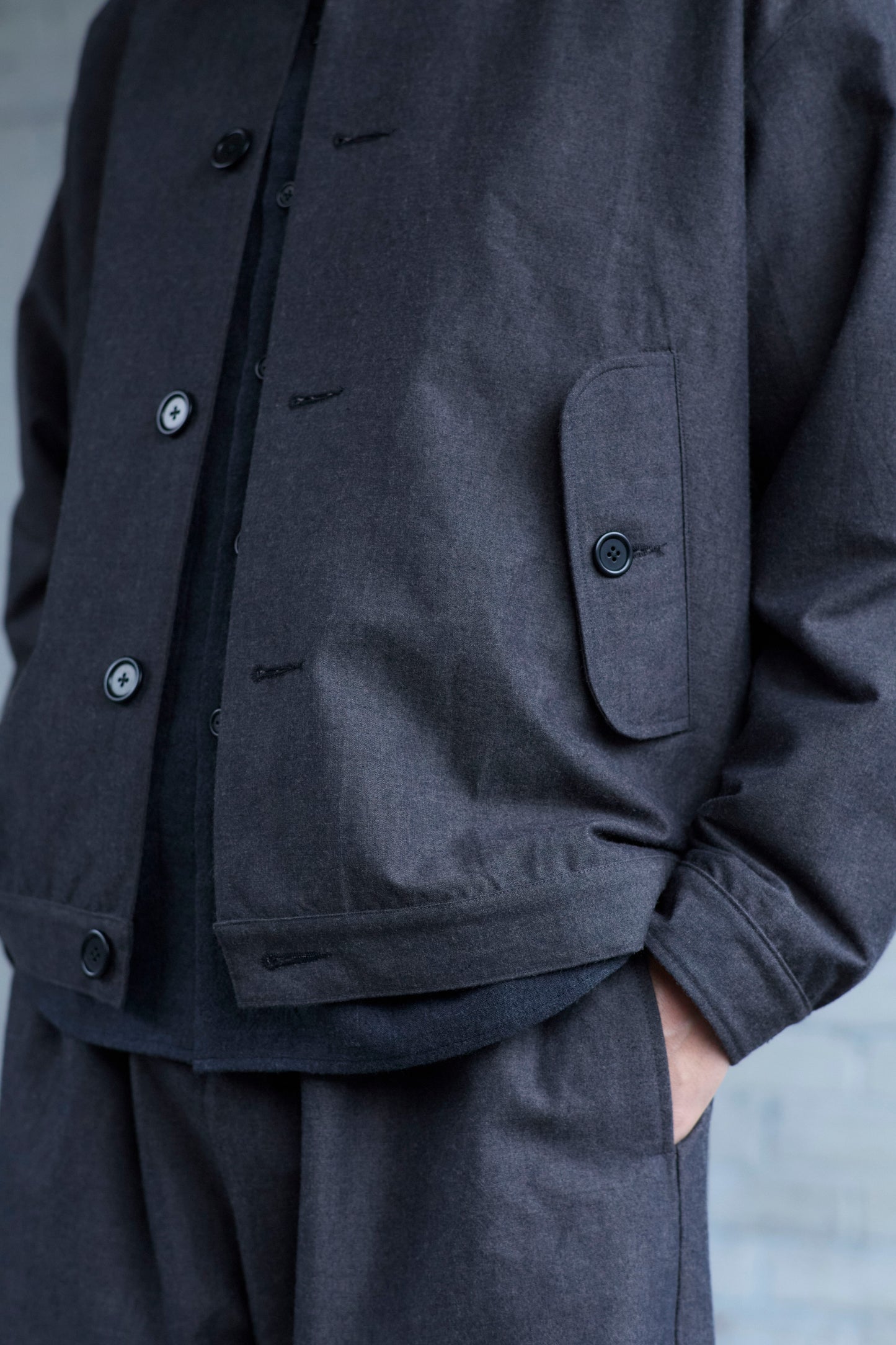 Dad's Jacket in Wool / Cotton Buff