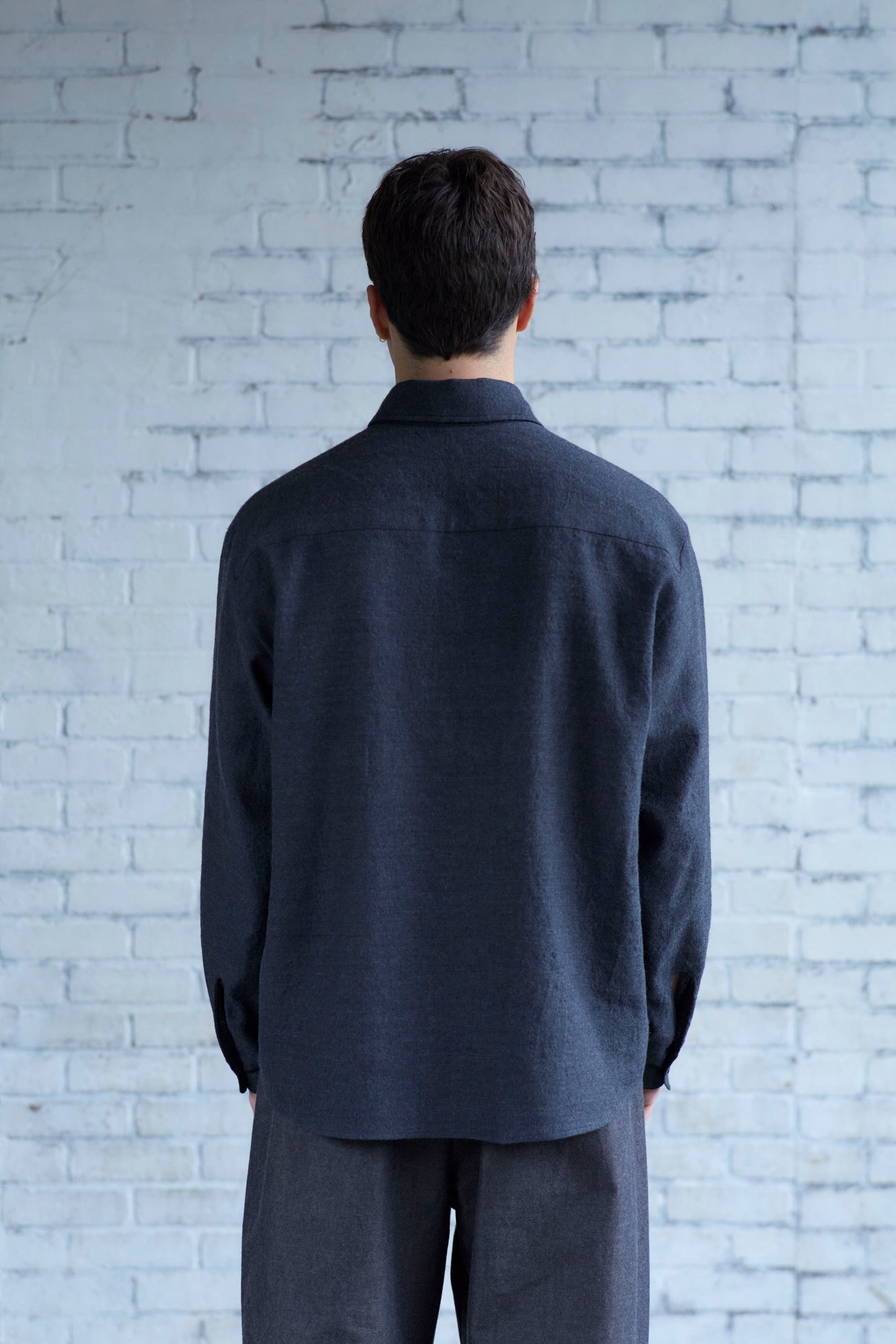 Tent Shirt in Charcoal Wool / Linen