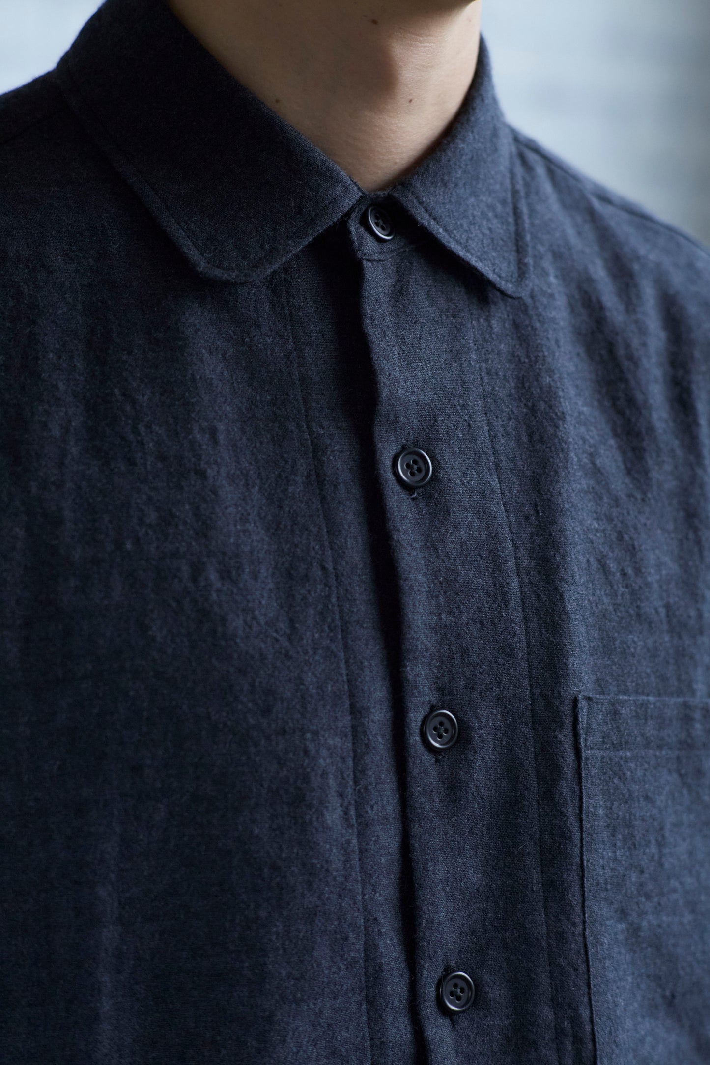 Tent Shirt in Charcoal Wool / Linen
