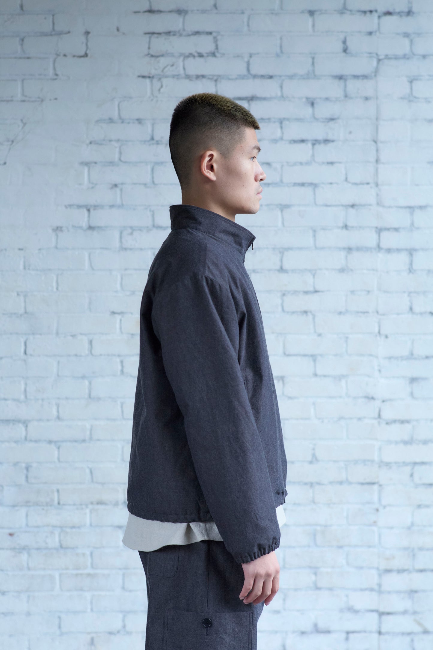 Slip Jacket in Wool / Cotton Buff