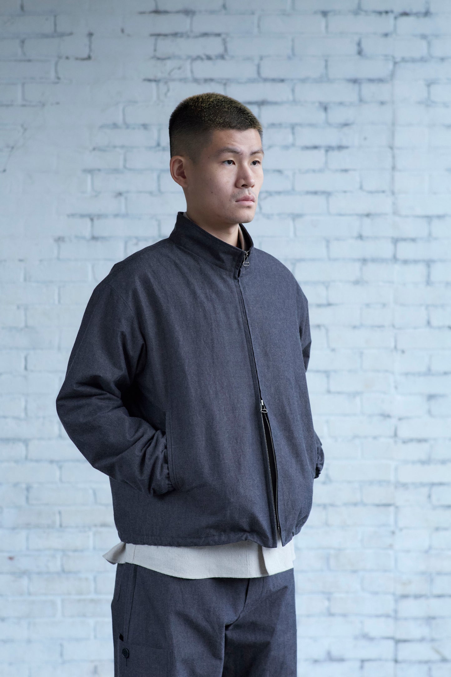Slip Jacket in Wool / Cotton Buff