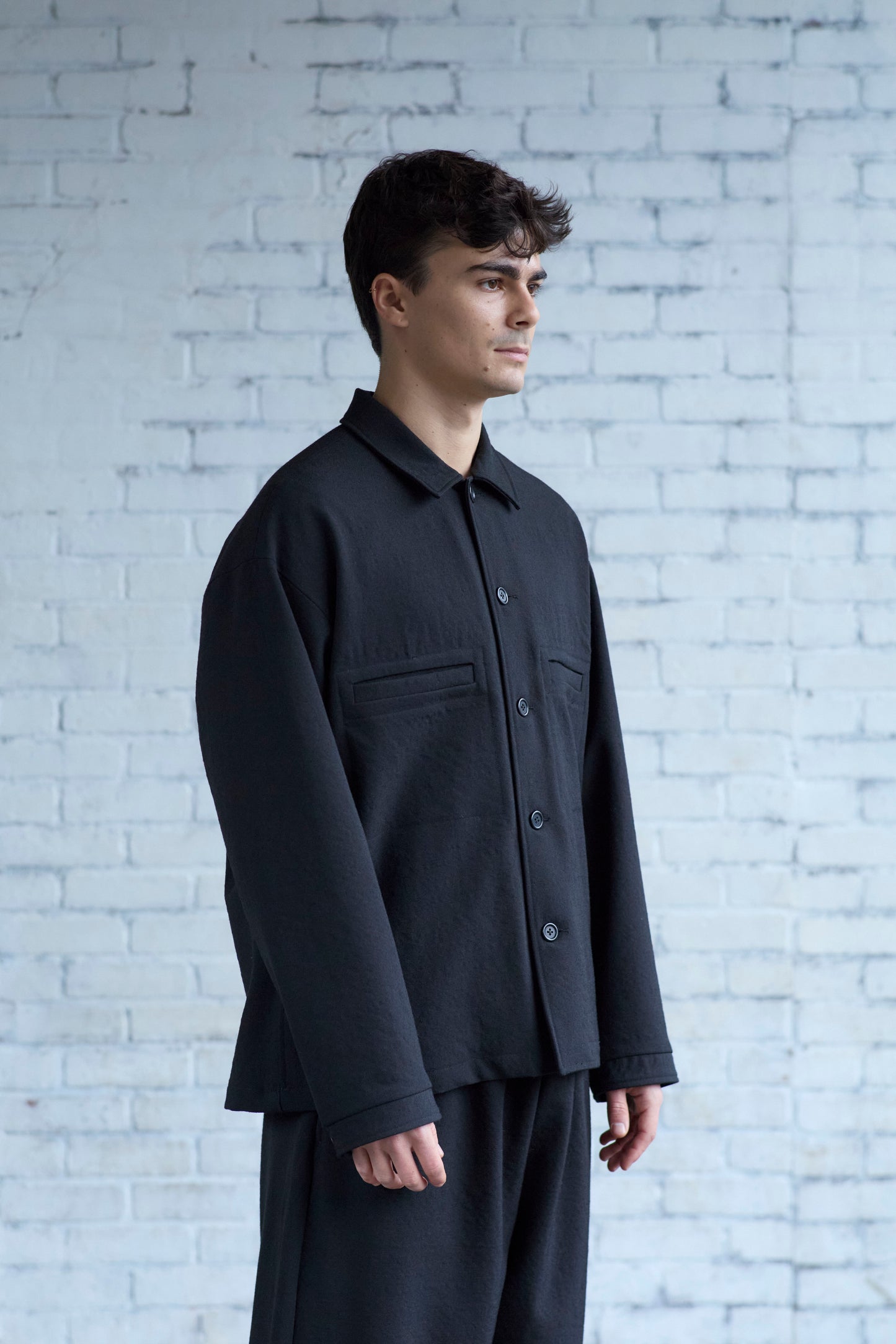 Work Shirt in Wool Gabardine