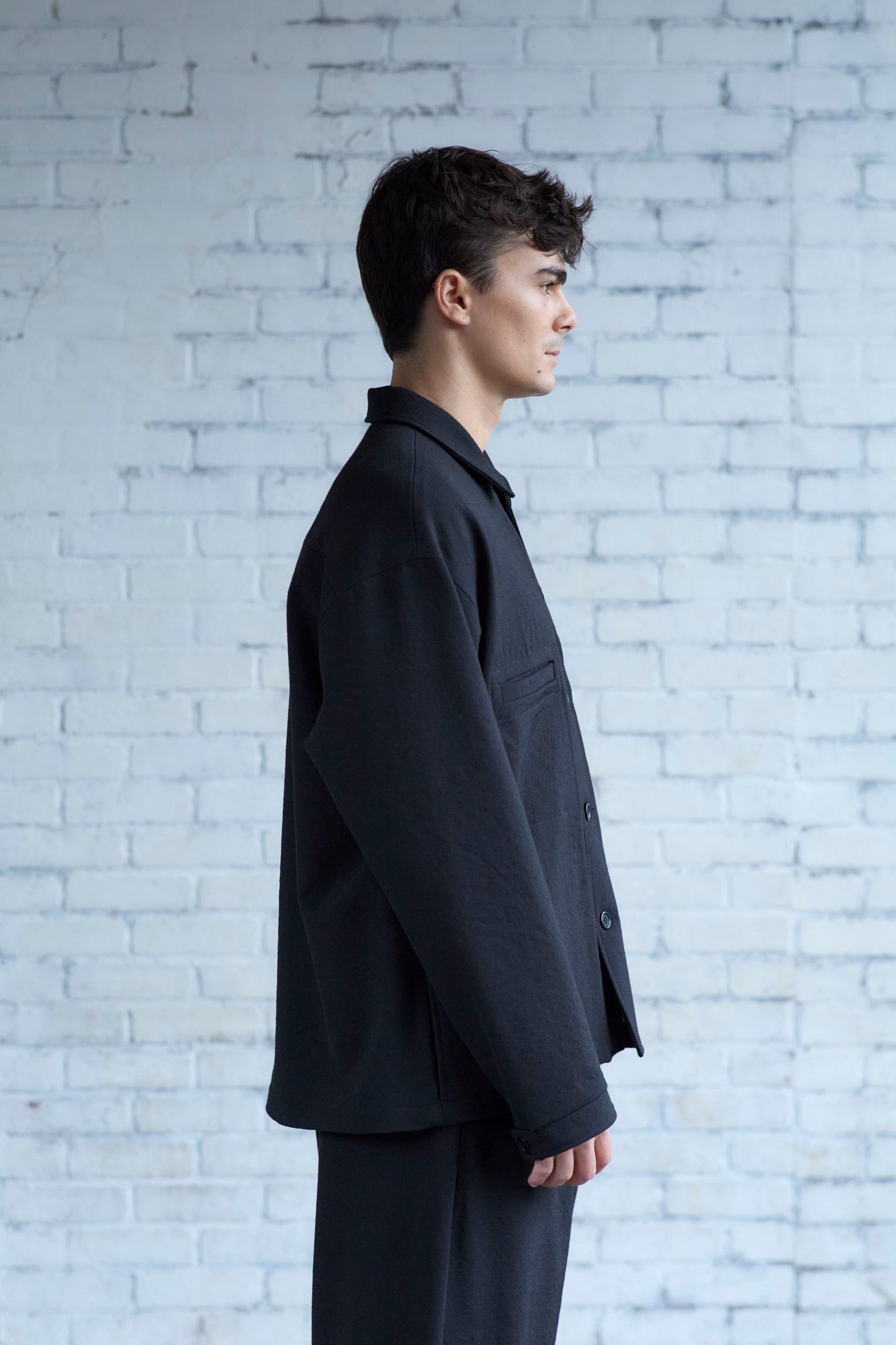 Work Shirt in Wool Gabardine