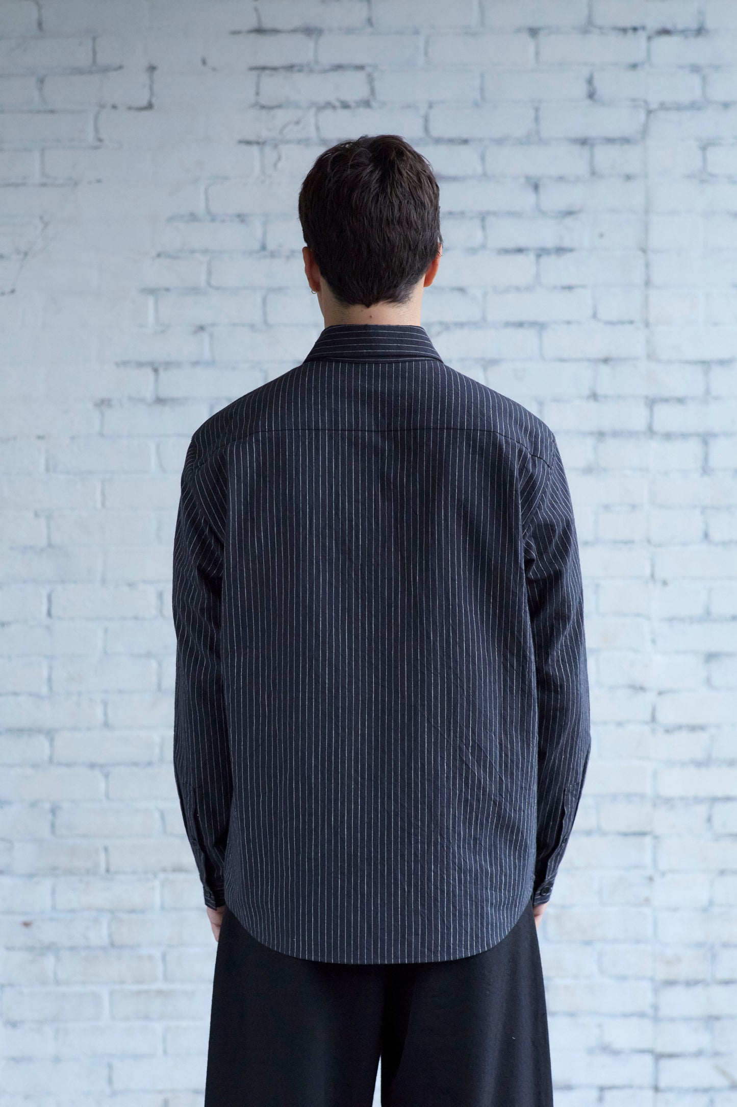 Dress Shirt in Striped Cotton Slub