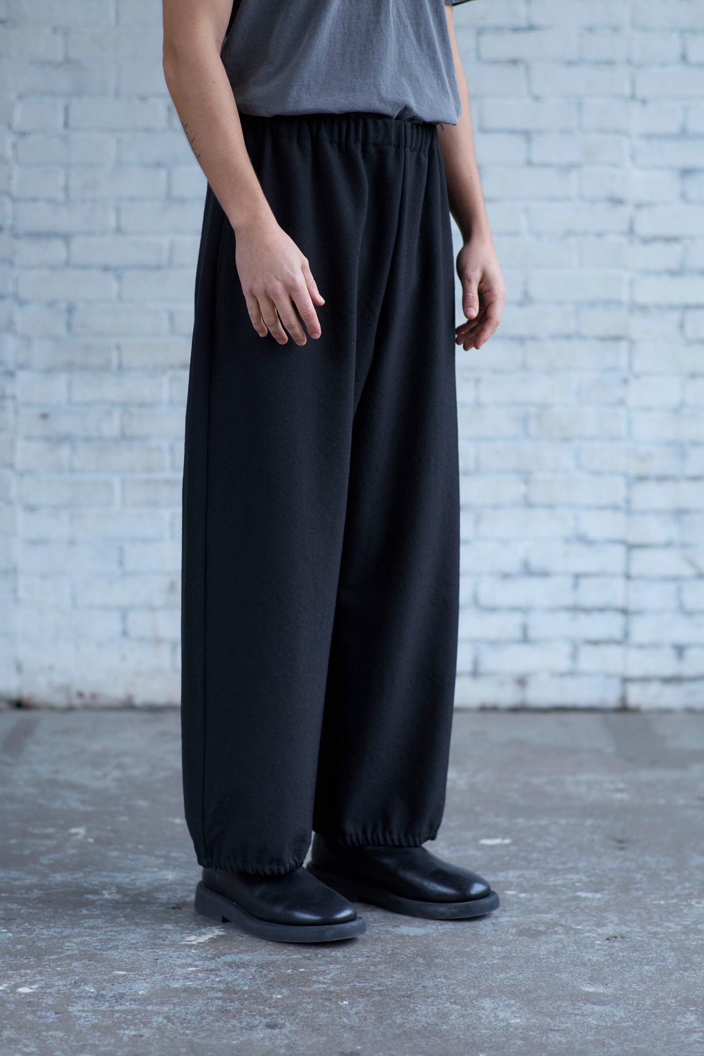 Gather Pants in Wool Gabardine