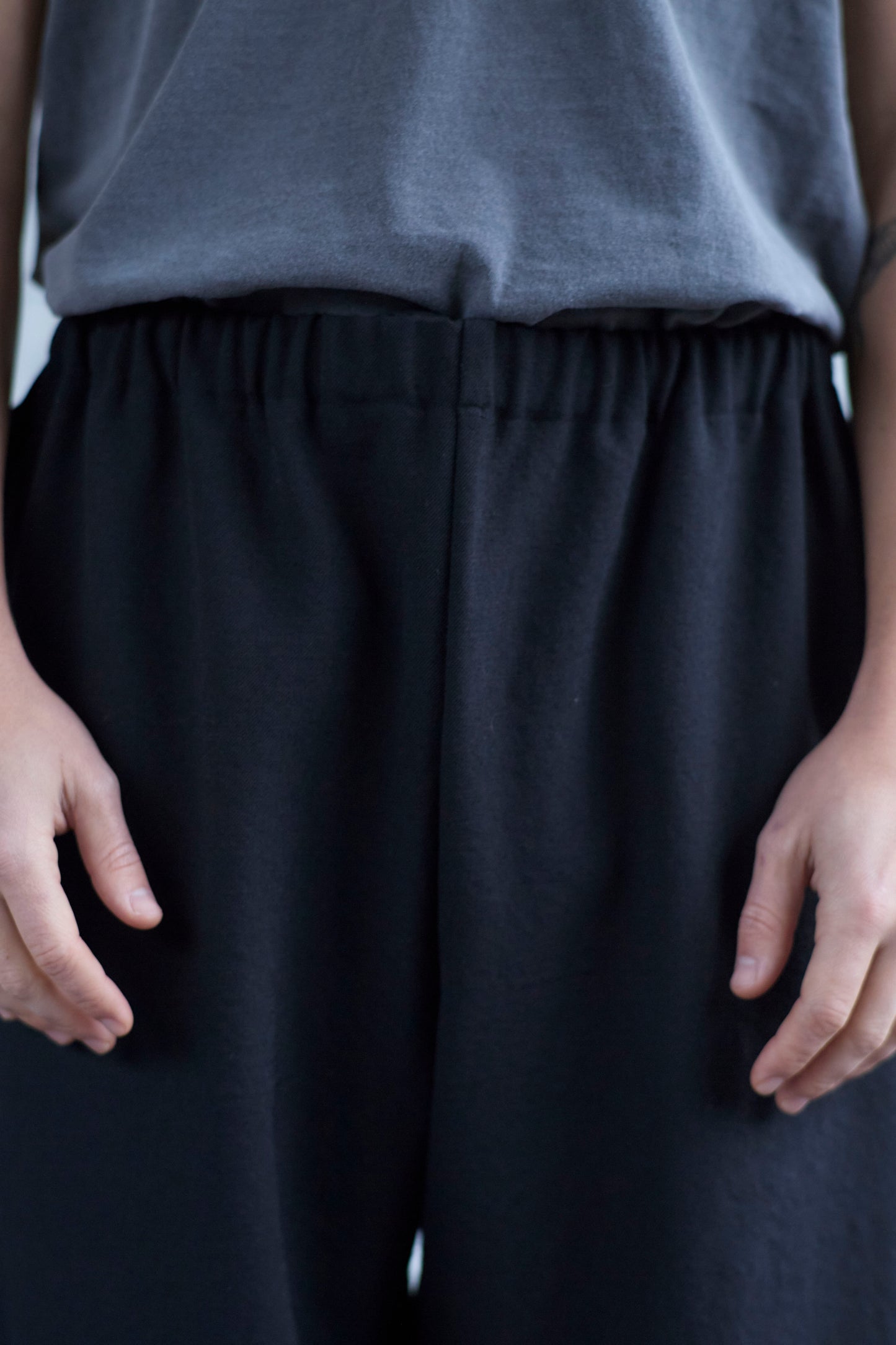 Gather Pants in Wool Gabardine