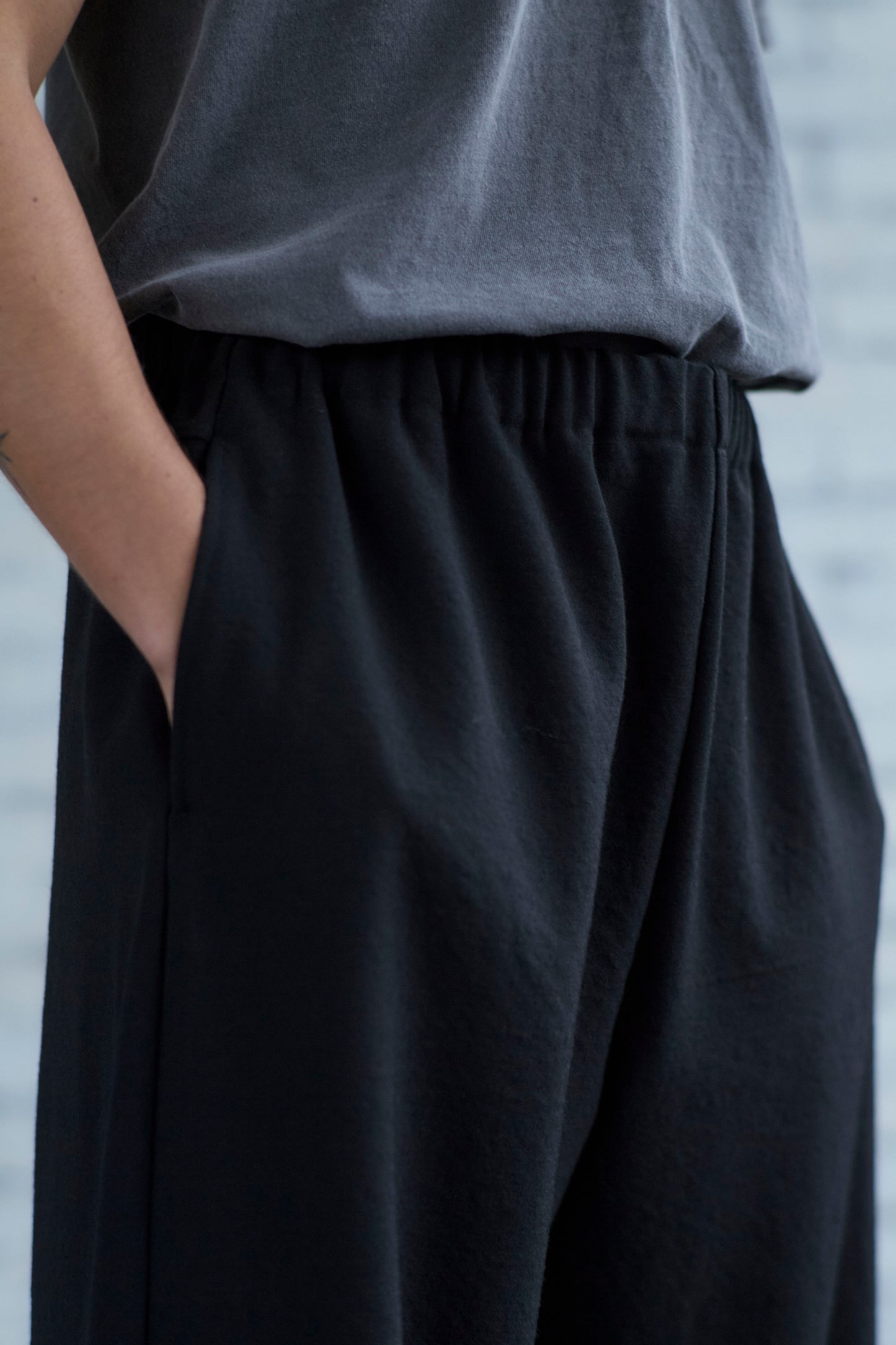 Gather Pants in Wool Gabardine