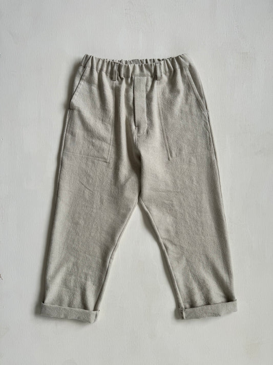 Work Pants in Wool/Linen Herringbone