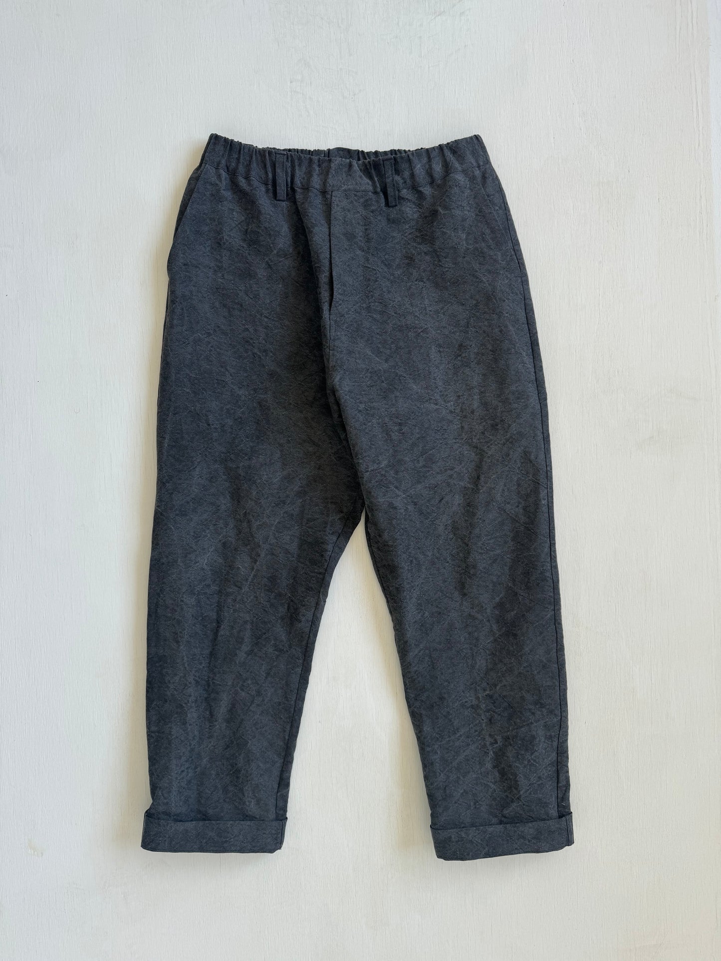 Work Pants in Charcoal Dyed Paper/Linen