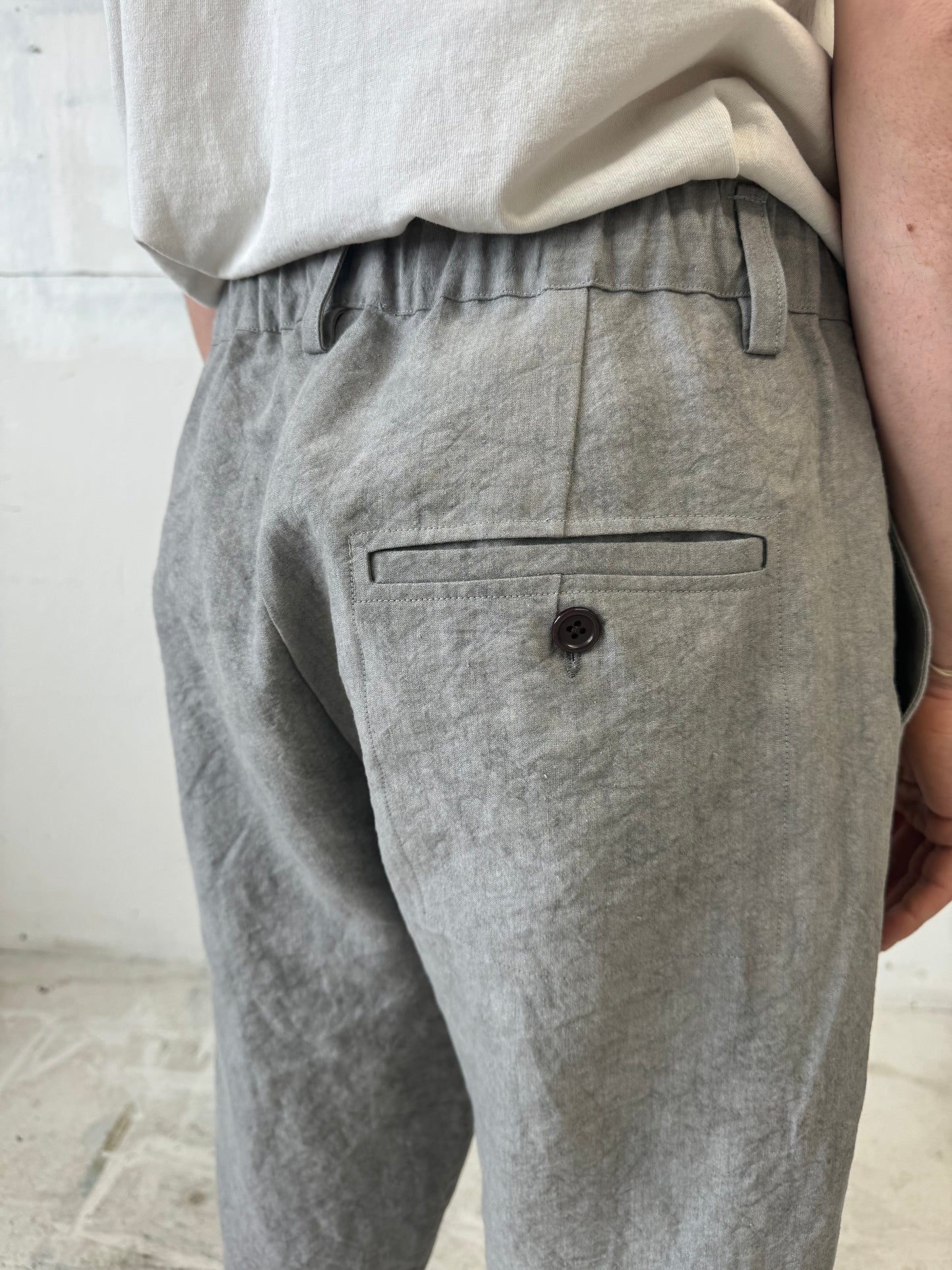 Work Pants in Light Charcoal Dyed Paper/Linen