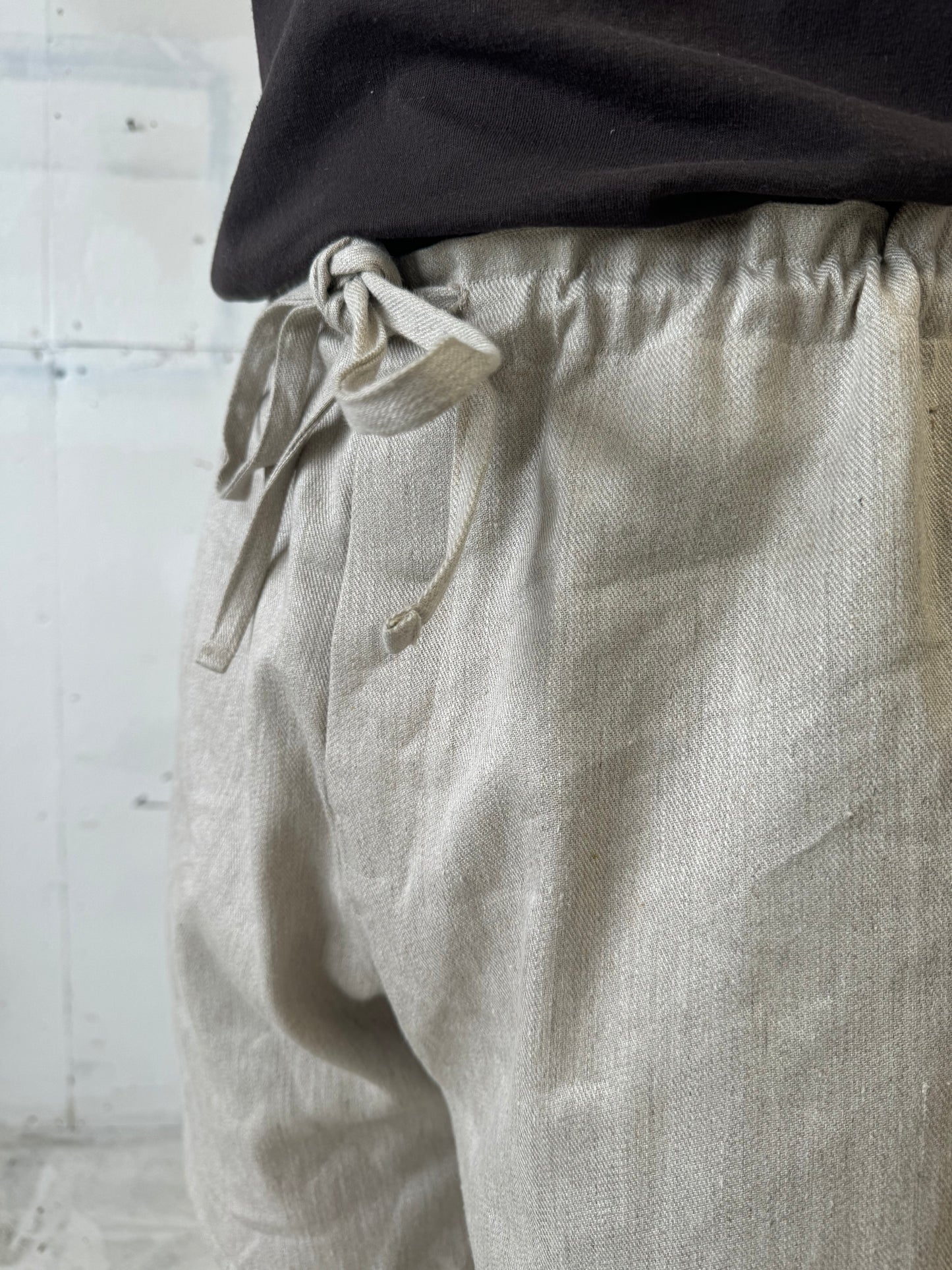 Bag Shorts in Linen/Cotton Twill