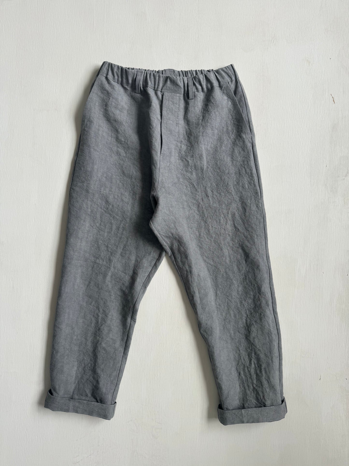 Work Pants in Light Charcoal Dyed Paper/Linen