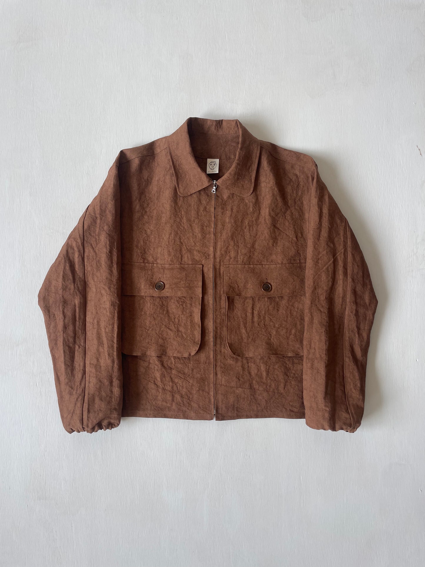 Fishing Jacket in Persimmon Dyed Paper/Linen