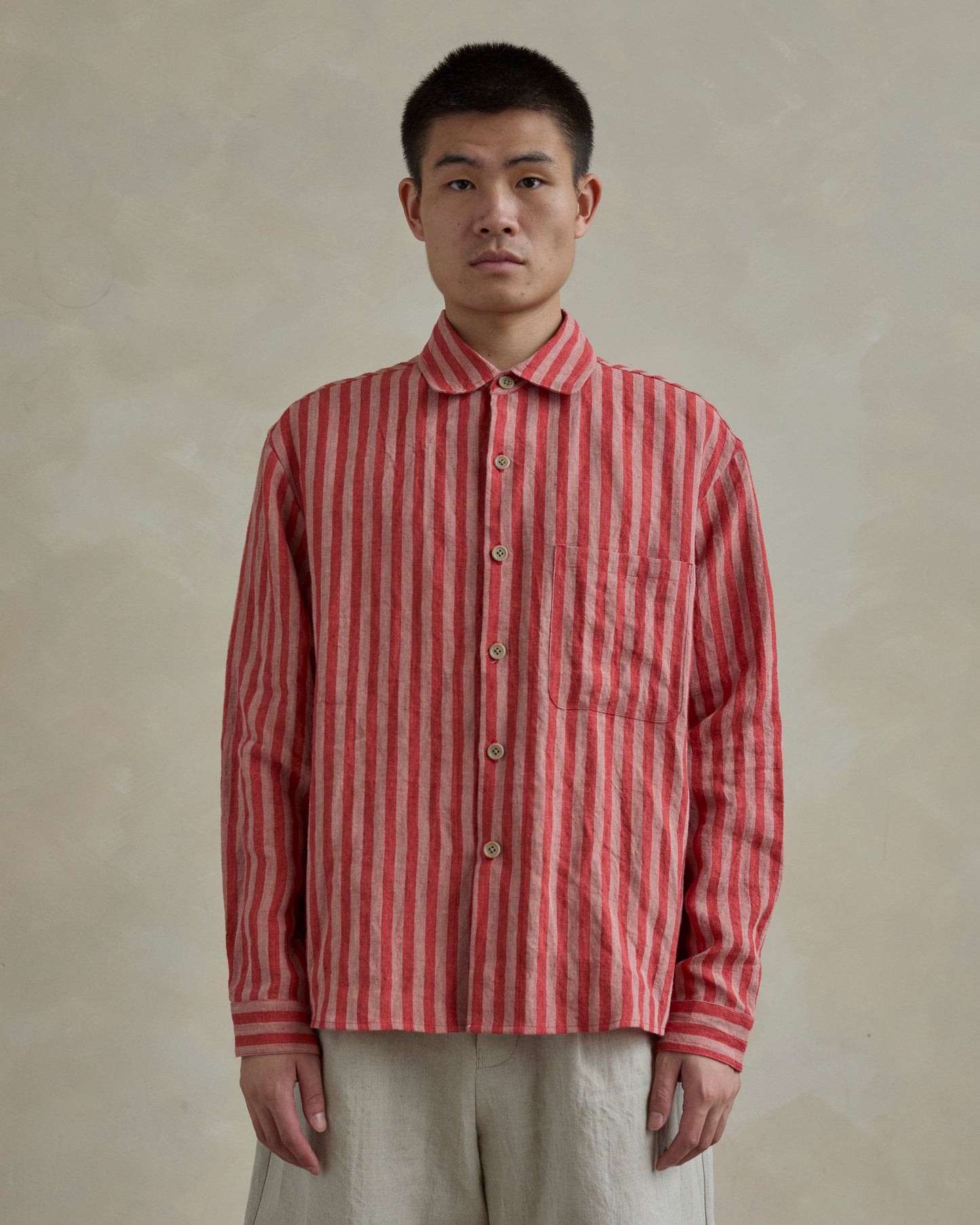 Tent Shirt in Striped Linen