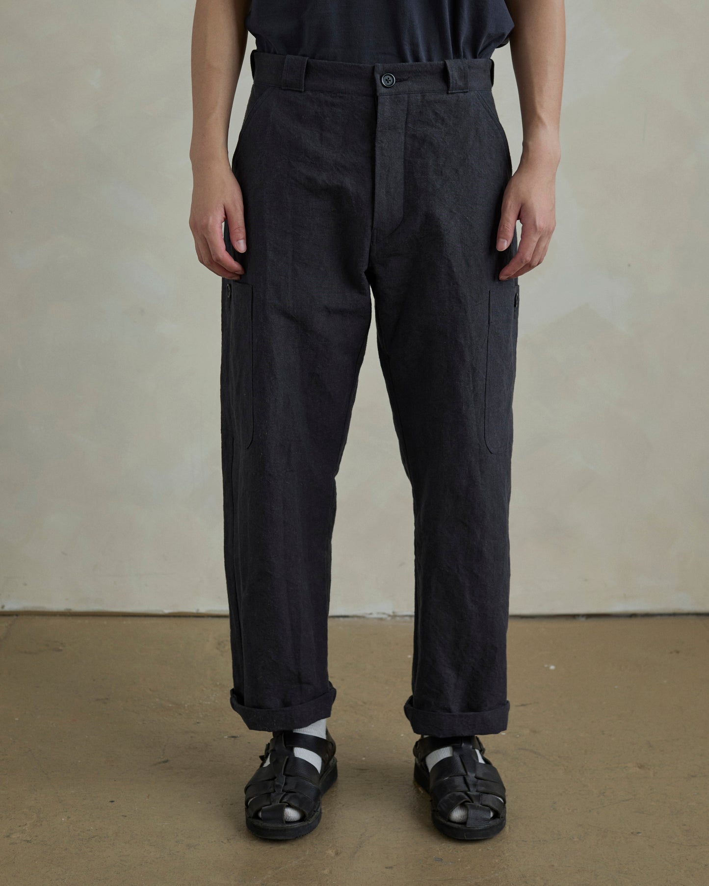 Utility Pants in Charcoal Buff Cloth