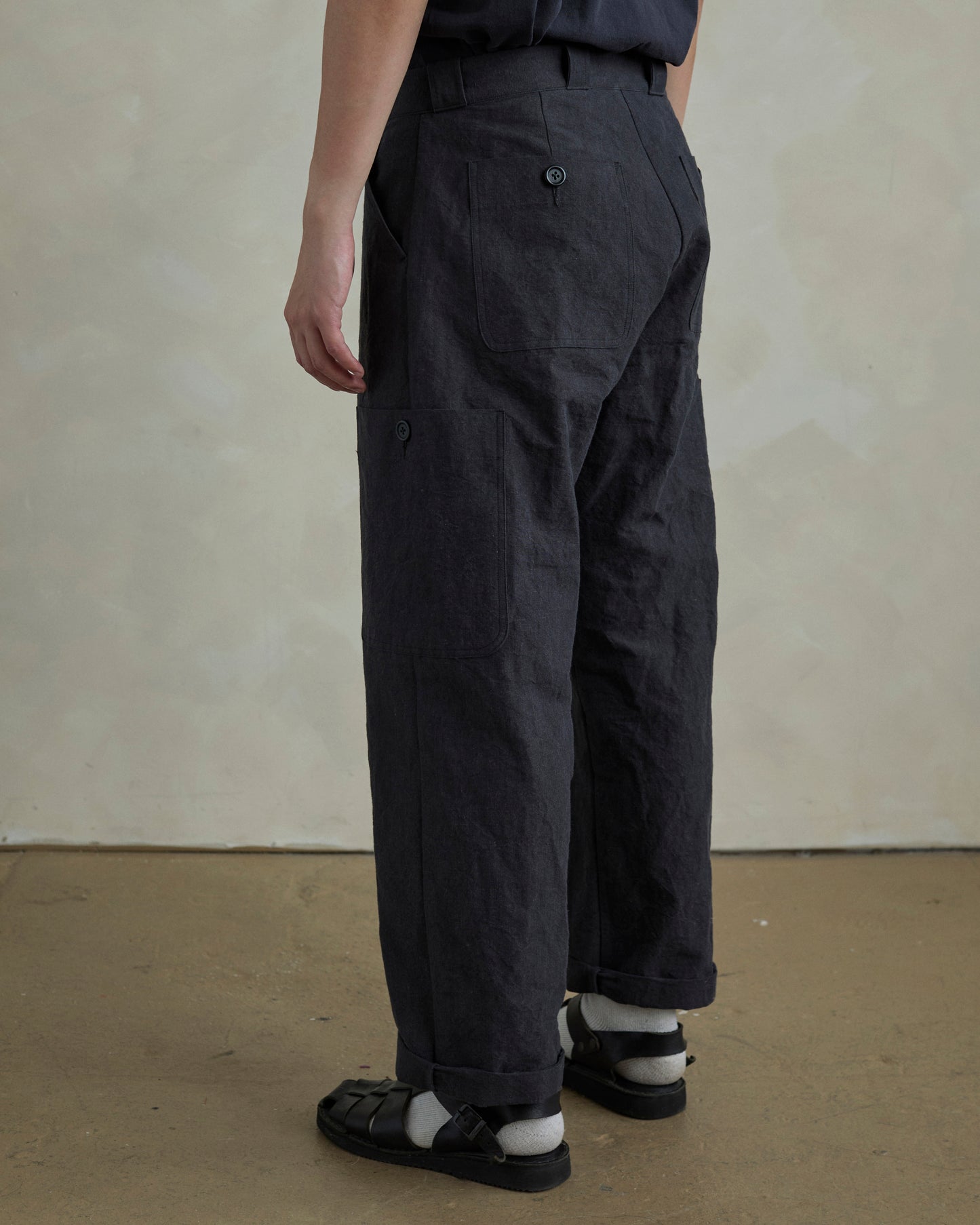 Utility Pants in Charcoal Buff Cloth