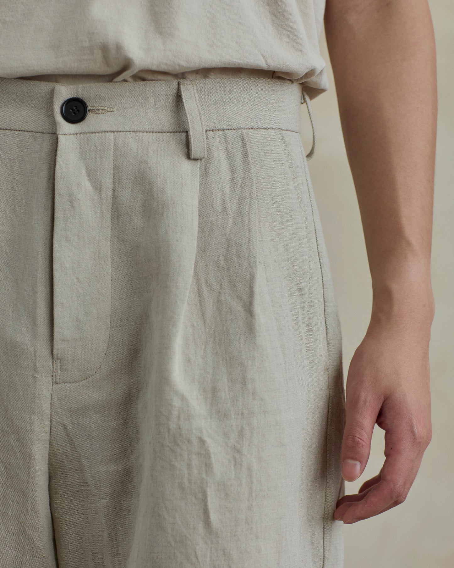 Dress Shorts in Cotton/Linen Plainweave