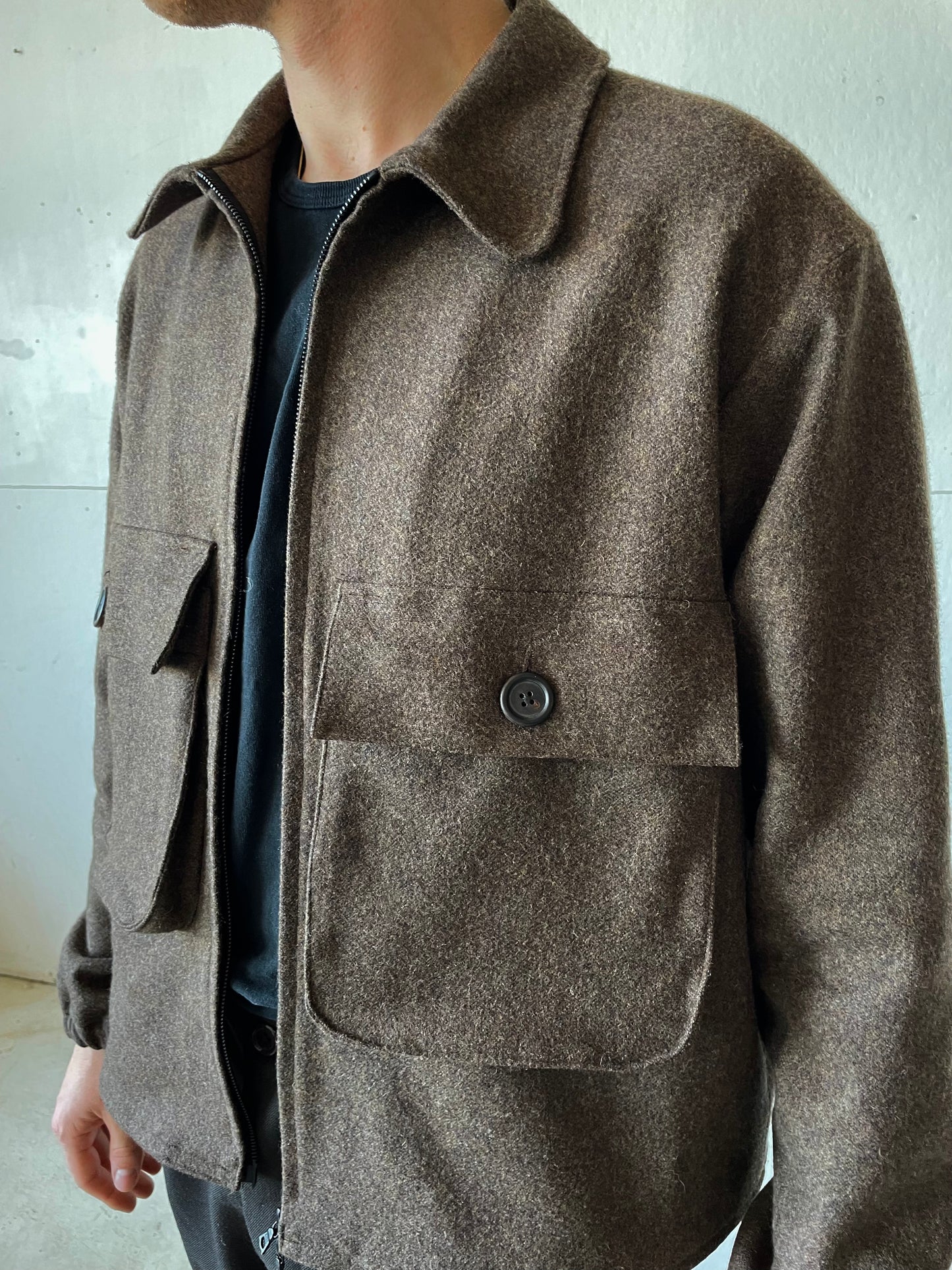 Fishing Jacket in Brown Tweed