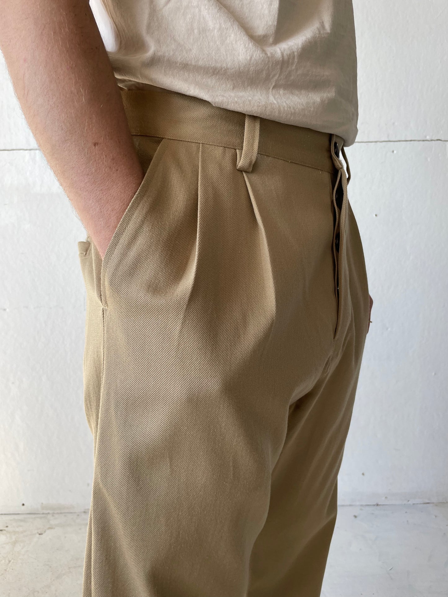 Dress Pants in Cotton/Wool Gabardine